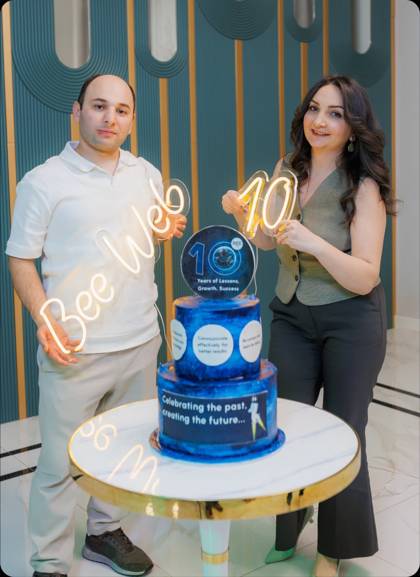 BeeWeb team portrait at an anniversary celebration