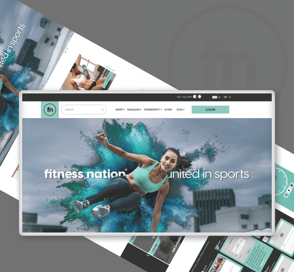 Fitness Nation's website and platform screens