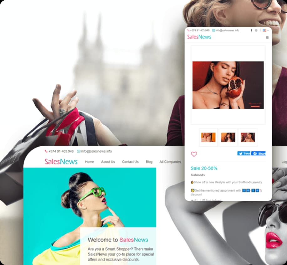 SalesNews discounts marketplace on desktop and mobile