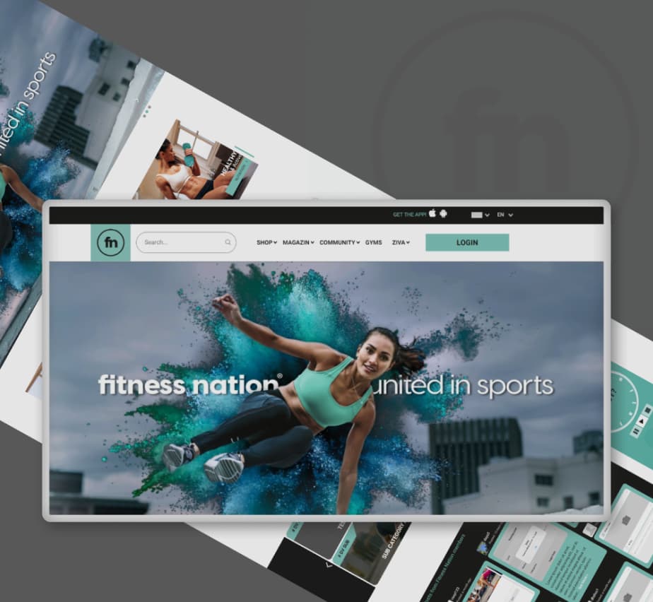 Fitness Nation's website and studio platform